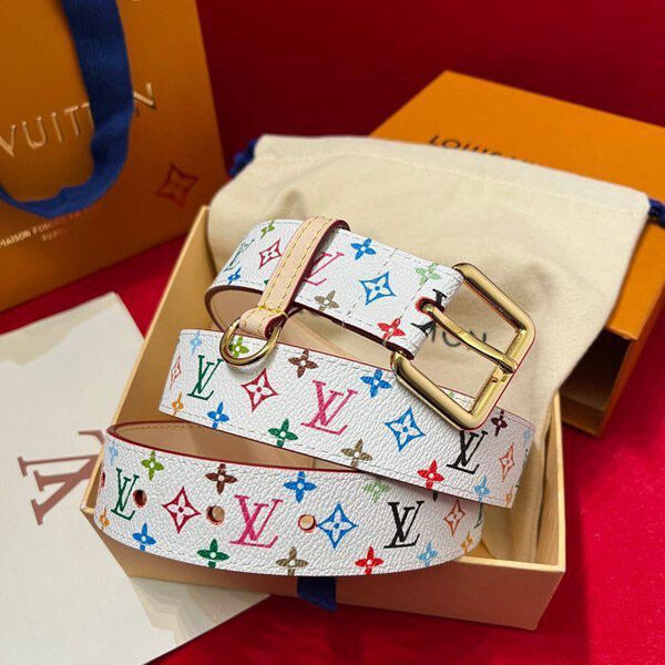 Ремень Louis Vuitton женский кожа белый 186153-2