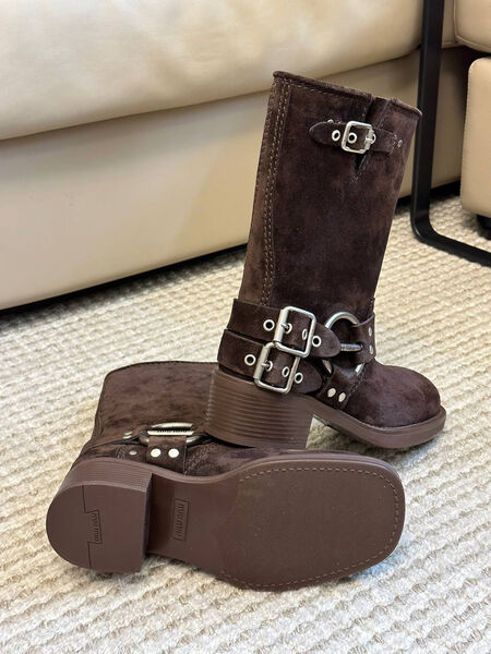 Сапоги Miu Miu женский замша 126695-4