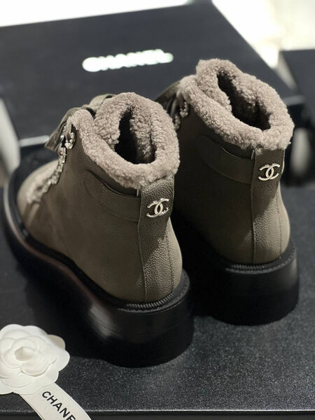 Ботинки Chanel женский кожа графитовый 169537-5