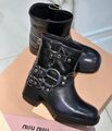 Ботильоны Miu Miu женский кожа черный 125962-1