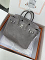 Сумка Hermès Birkin 25 женский замша графитовый 155729-2