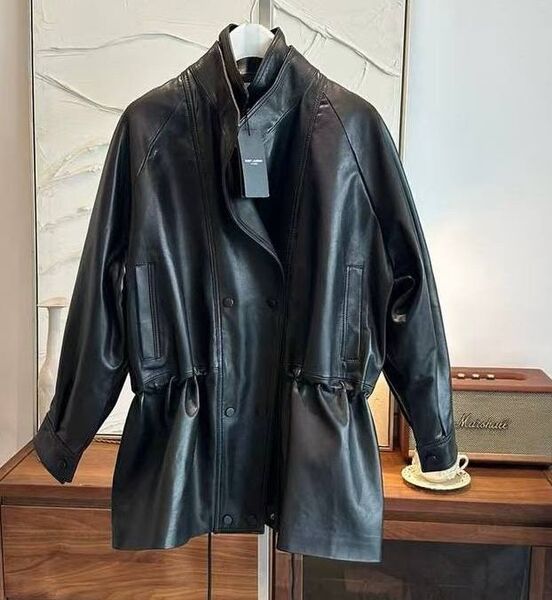 Куртка Saint Laurent женский кожа черный 196385