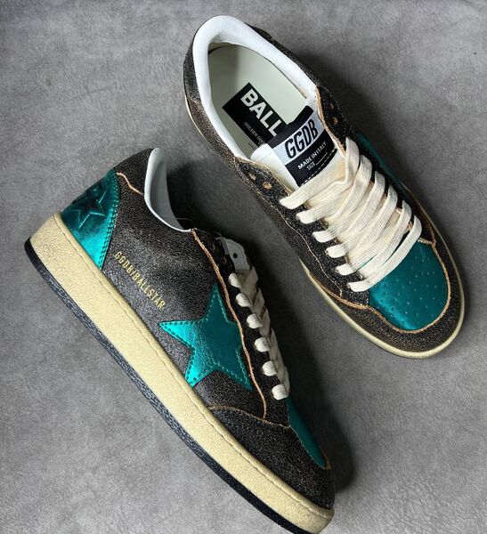 Кеды Golden Goose женский кожа черный,серебристый 181584