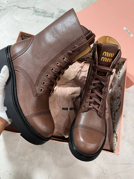 Ботинки Miu Miu женский кожа 159859