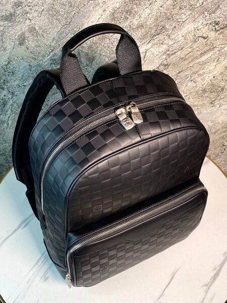 Мужской рюкзак Louis Vuitton мужской кожа черный 170384-4