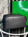 Мужской несессер косметичка Bottega Veneta мужской кожа черный 152931-2