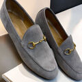 Лоферы Gucci женский замша графитовый 160121-2