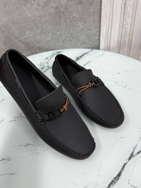 Мужские мокасины Hermès мужской кожа черный 185739-5