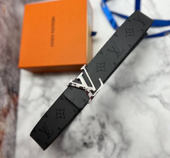 Мужской ремень Louis Vuitton мужской кожа черный 113428