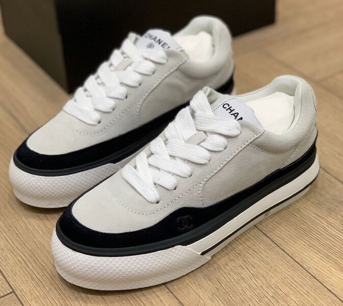 Кеды Chanel женский замша графитовый 124860
