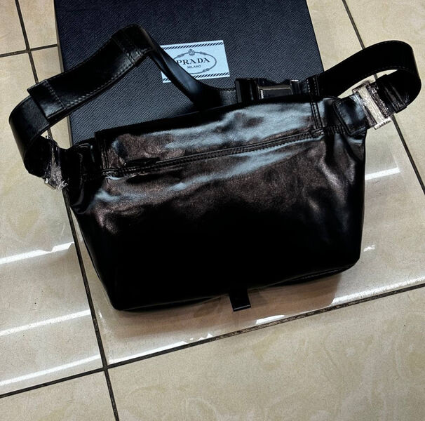 Мужская сумка мессенджер Prada мужской кожа черный 167085-2