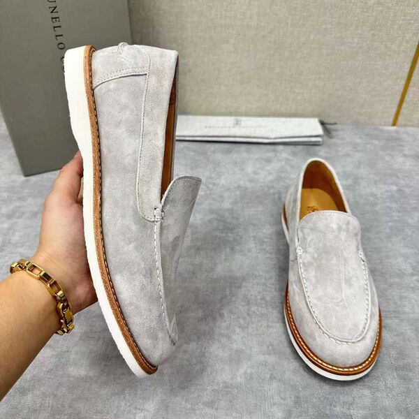 Мужские лоферы Brunello Cucinelli мужской замша графитовый 146658-5