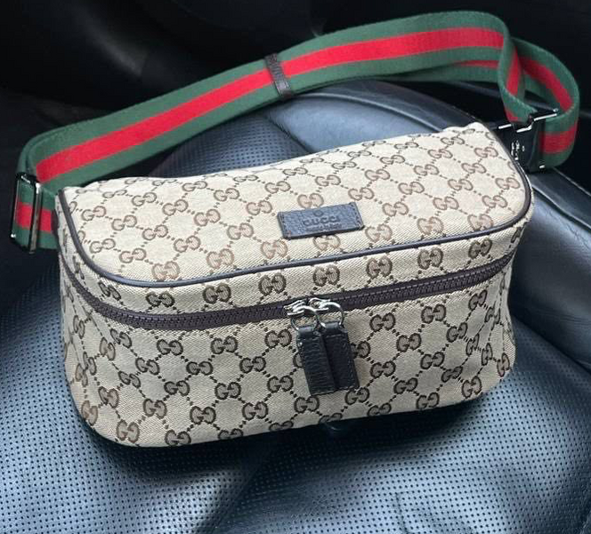 Мужская сумка мессенджер Gucci мужской текстиль бежевый 42771