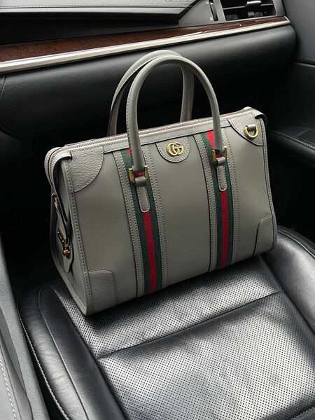 Дорожная сумка Gucci мужской кожа графитовый 100556-3