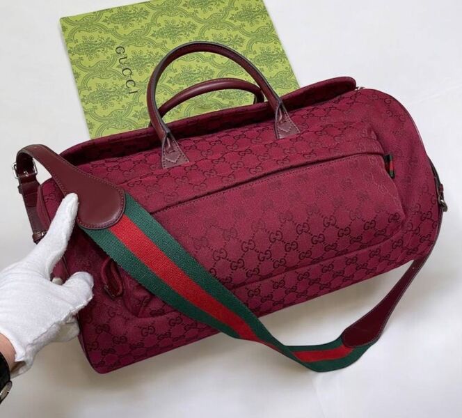 Дорожная сумка Gucci женский текстиль бордовый 172593
