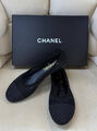 Балетки Chanel женский текстиль синий 185535-1