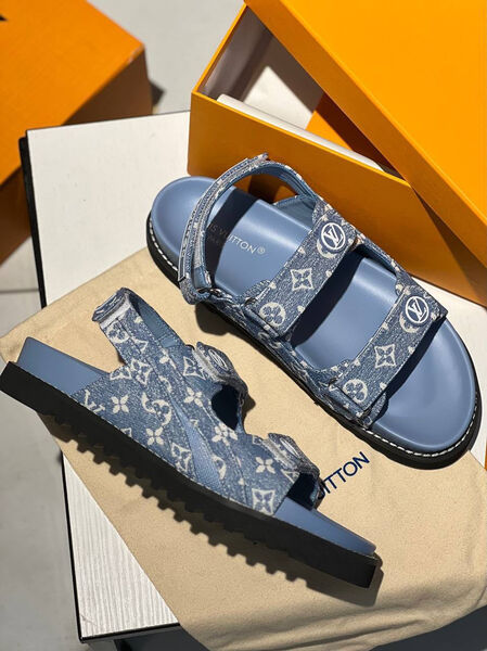 Сандалии Louis Vuitton женский джинса синий 111047-2