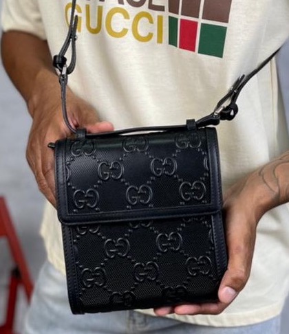 Мужская сумка мессенджер Gucci мужской кожа черный 42759
