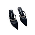Туфли Manolo Blahnik женский сатин черный 80855-3