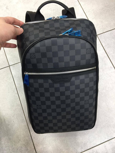 Мужской рюкзак Louis Vuitton мужской кожа черный 171500-2