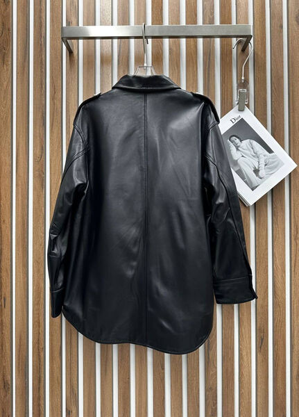 Рубашка Chrome Hearts женский кожа черный 158331-5