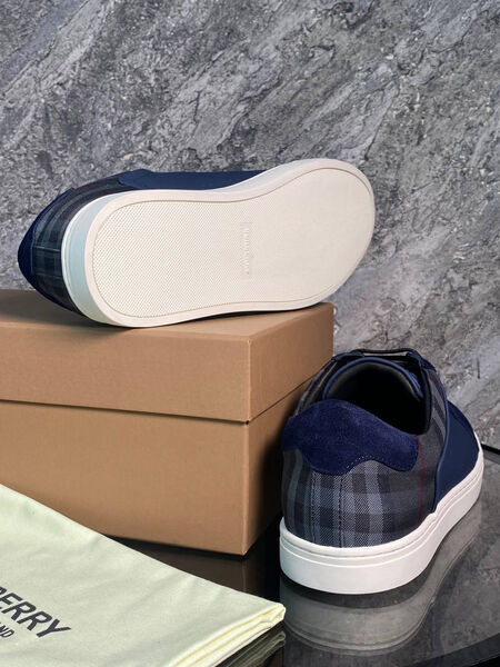 Мужские кеды Burberry мужской кожа синий 145692-4