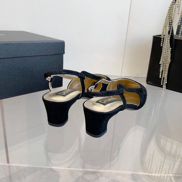Туфли Chanel женский замша черный 136982-4