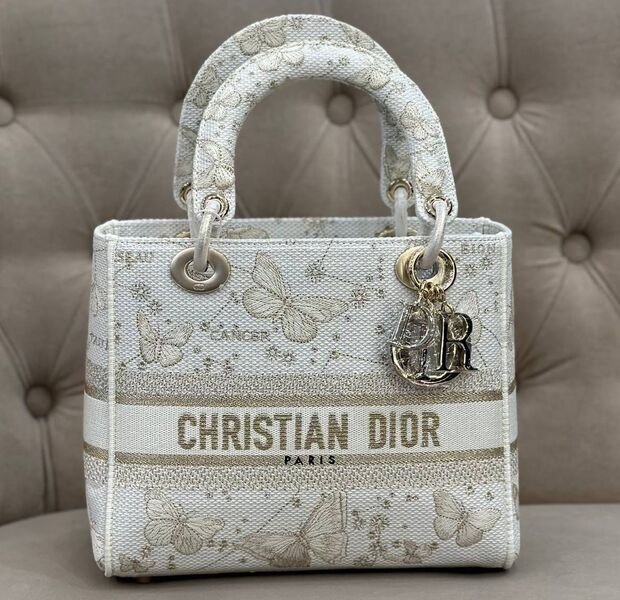 Сумка Christian Dior Lady женский текстиль бежевый 141968