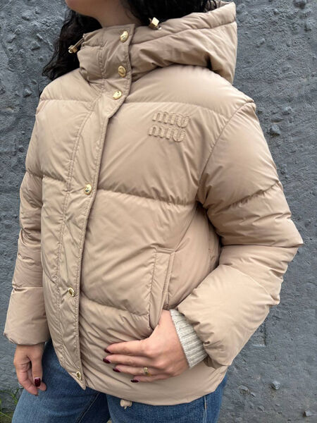 Пуховик Miu Miu женский бежевый 164406-5