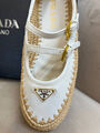 Балетки Prada женский кожа белый 192461-5