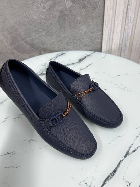 Мужские мокасины Hermès мужской кожа синий 185725-5