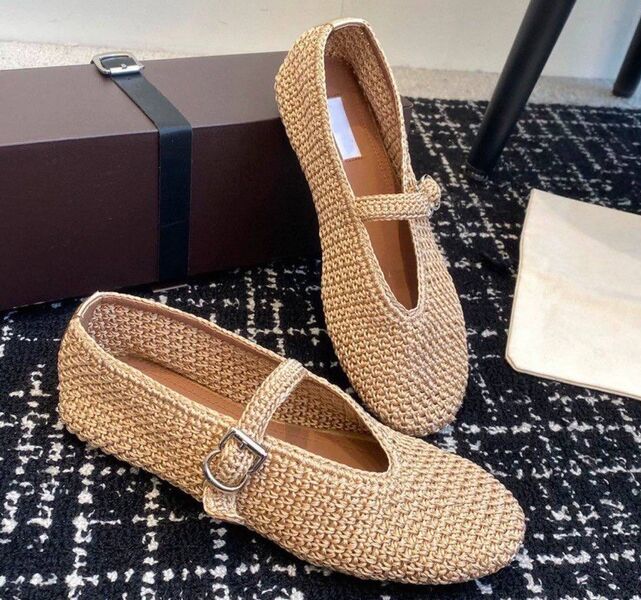 Балетки Alaïa женский солома бежевый 175251