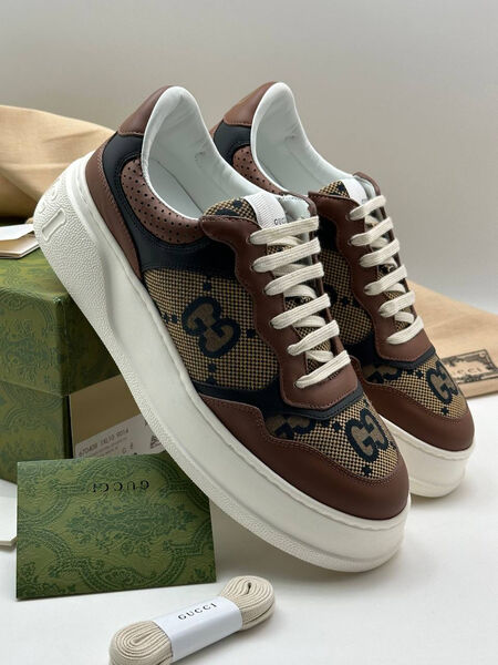 Мужские кеды Gucci мужской кожа 151909-3
