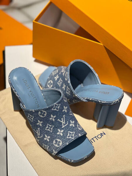 Сабо Louis Vuitton женский джинса синий 111053-3