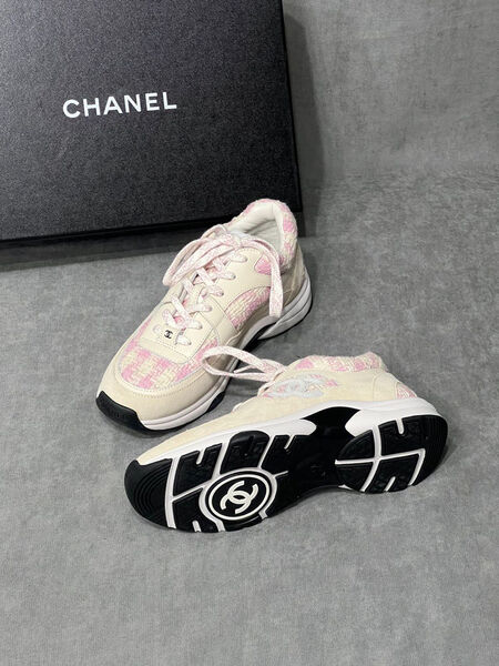 Кроссовки Chanel женский кожа розовый 118366-2