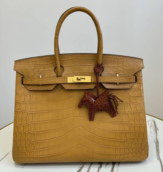 Сумка Hermès Birkin 35 женский кожа горчичный 162975