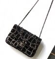Сумка Chanel женский твид черный 189944-1