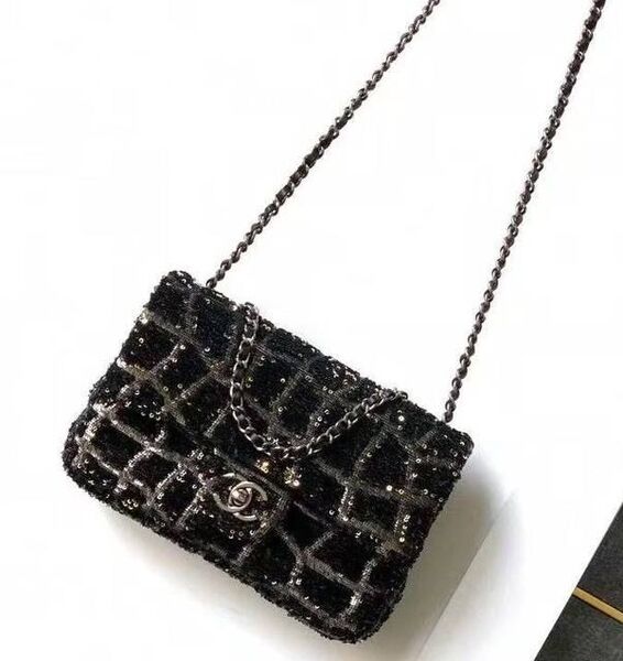 Сумка Chanel женский твид черный 189944