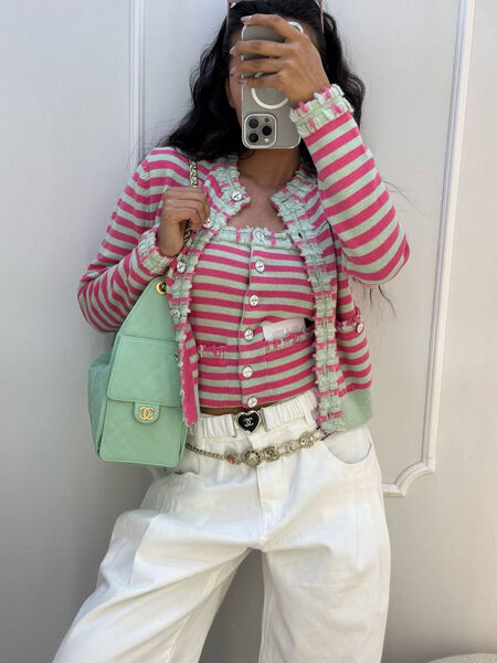 Топ Chanel женский болотный 186230-2