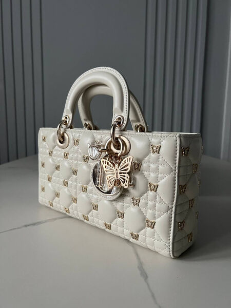 Сумка Christian Dior Lady женский кожа белый 134088-3