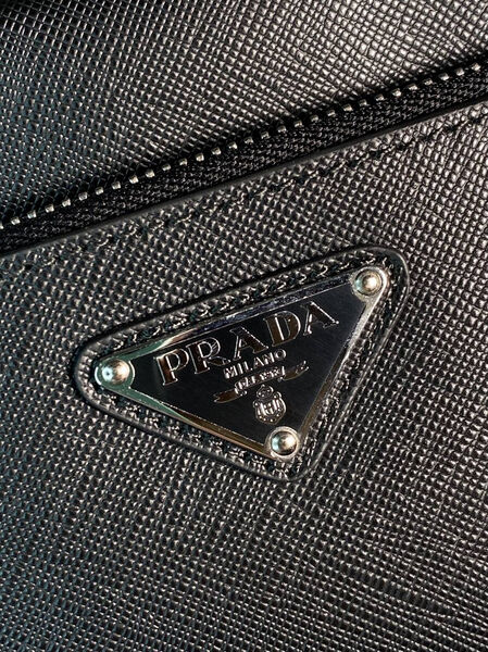 Мужской несессер космктичка Prada мужской кожа черный 171176-3
