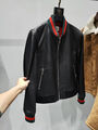 Мужской бомбер Gucci мужской кожа черный 161660-3