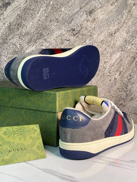 Мужские кроссовки Gucci мужской текстиль графитовый 162462-10