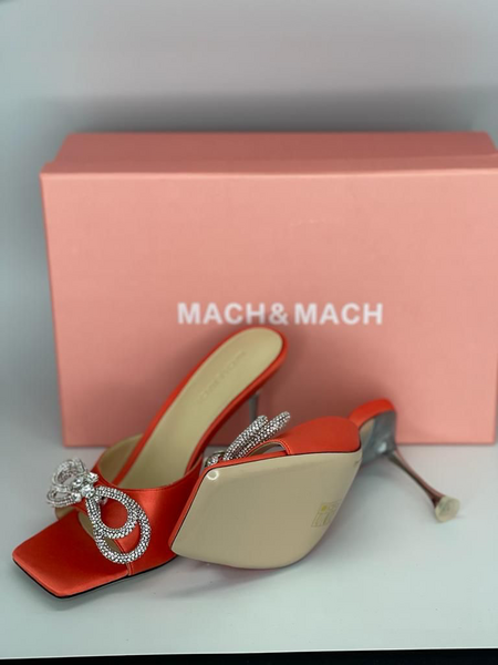 Босоножки Mach&Mach женский сатин оранжевый 12535-2