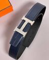 Мужской ремень Hermès мужской кожа синий 152873-1
