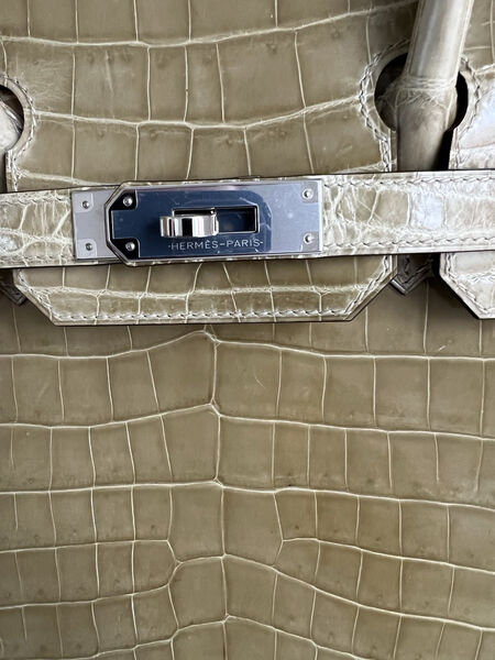 Сумка Hermès Birkin 30 женский кожа болотный 140343-5
