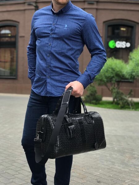 Дорожная сумка Bottega Veneta мужской кожа черный 19105-4