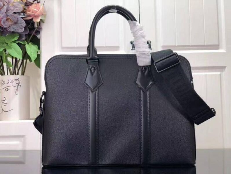 Мужской портфель Louis Vuitton мужской кожа черный 52092-2
