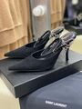 Туфли Saint Laurent женский текстиль черный 80992-3