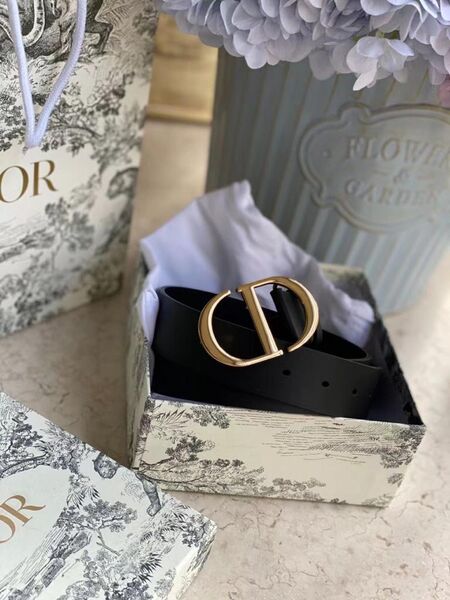 Женский ремень Dior женский кожа черный 21273-3